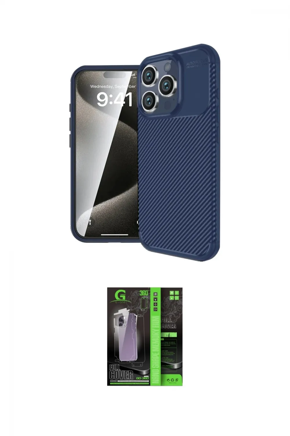 ieg™ iPhone 16 Pro Kılıf Eksen Form Prime - Şeffaf 360 Full Body Arka Koruyucu