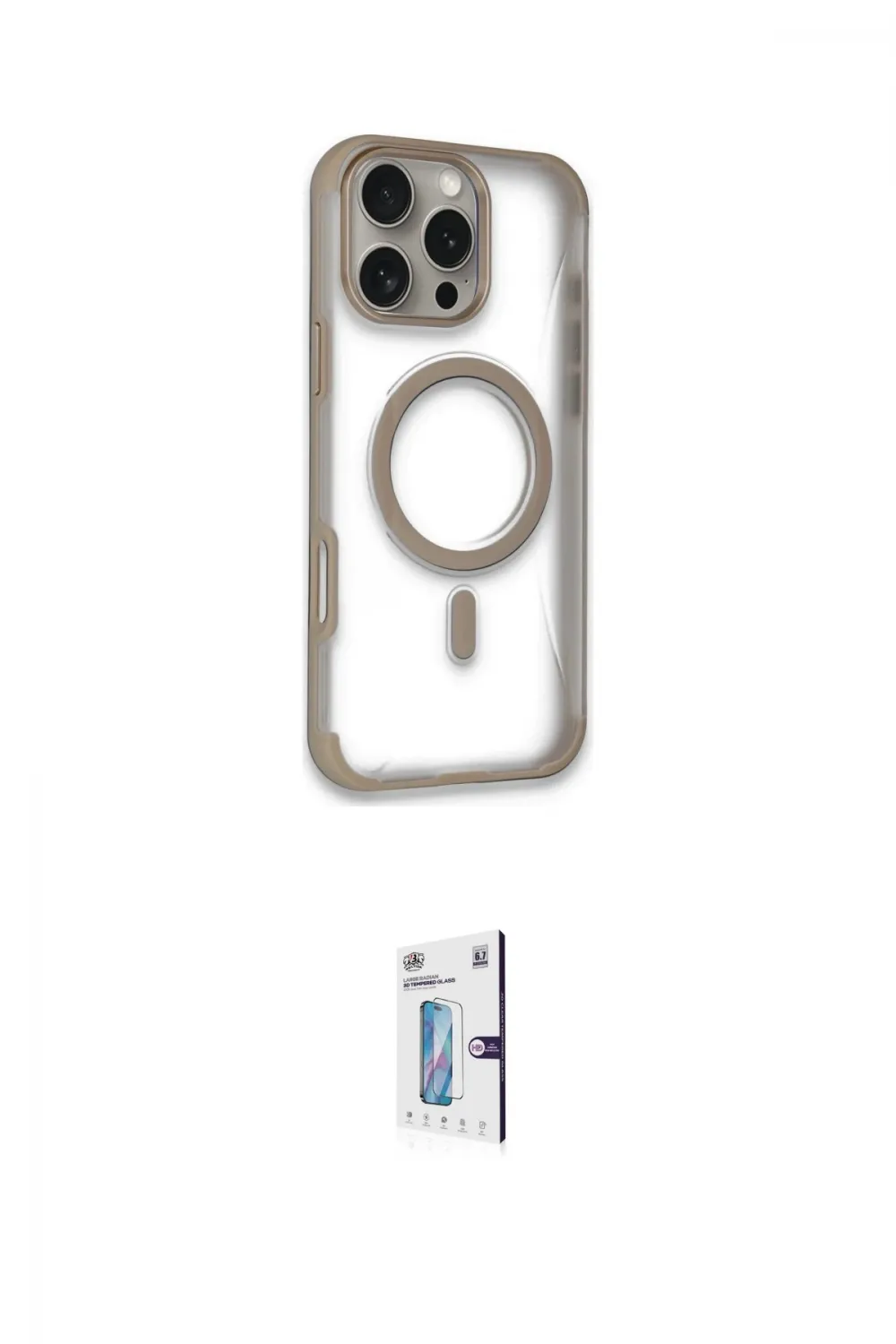 ieg™ iPhone 16 Pro Kılıf Eksen Klasik Koleksiyonu - Siyah Bilvis 0.18mm Plus Cam Ekran Koruyucu
