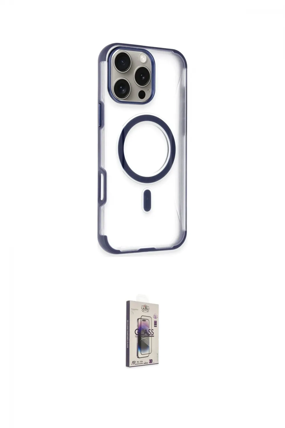 ieg™ iPhone 16 Pro Kılıf Eksen Klasik Koleksiyonu - Siyah Bilvis 3D Cam Ekran Koruyucu