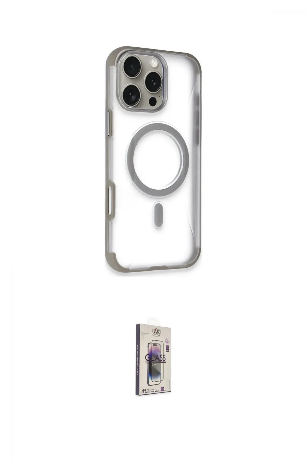 ieg™ iPhone 16 Pro Kılıf Eksen Klasik Koleksiyonu - Siyah Bilvis 3D Cam Ekran Koruyucu