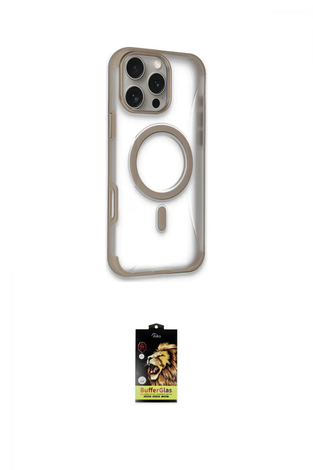 ieg™ iPhone 16 Pro Kılıf Eksen Klasik Koleksiyonu - Siyah Buffer Cam Ekran Koruyucu