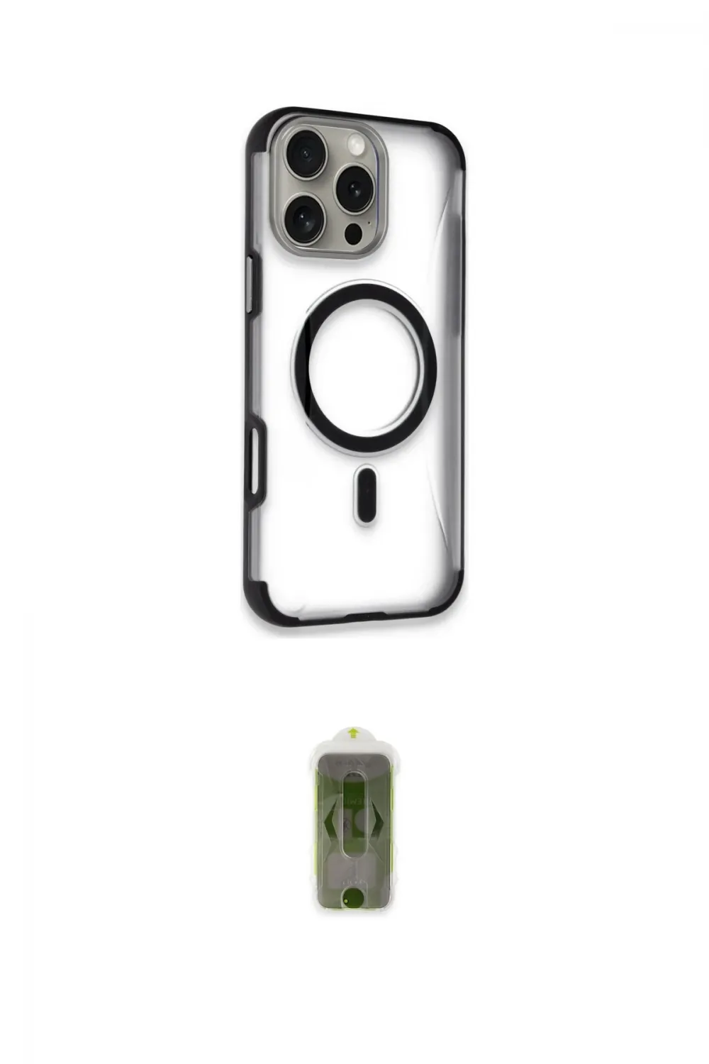 ieg™ iPhone 16 Pro Kılıf Eksen Klasik Koleksiyonu - Siyah Joko Magic 5D Hayalet Cam