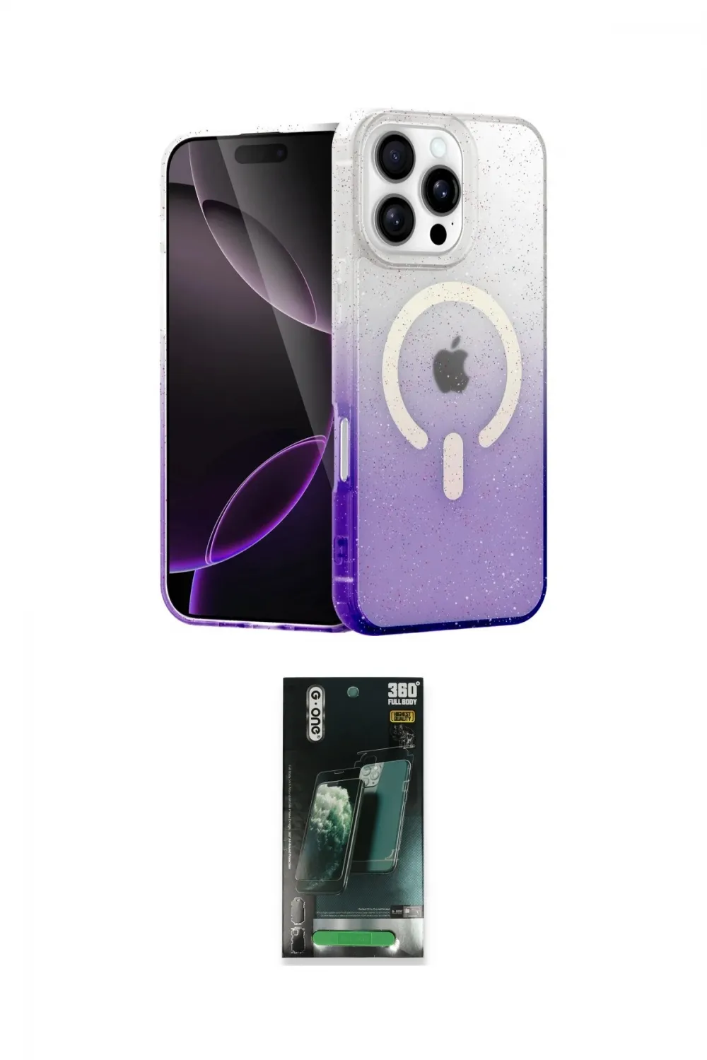 ieg™ iPhone 16 Pro Kılıf Eksen Minimal Özel Seri - Siyah 360 Mat Full Body Arka Koruyucu