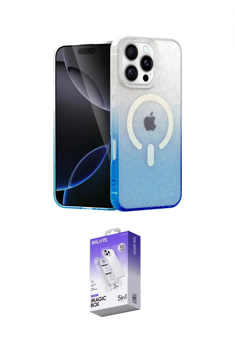 ieg™ iPhone 16 Pro Kılıf Eksen Minimal Özel Seri - Siyah Bilvis 5in1 3D Magic Cam Ekran Koruyucu