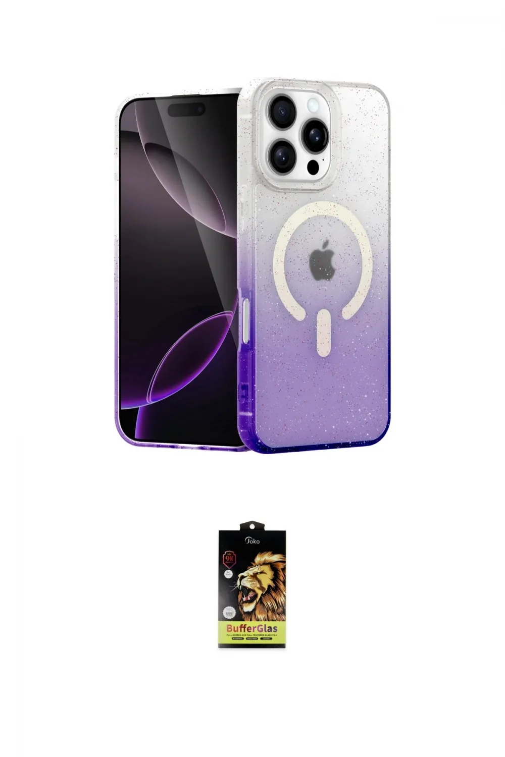 ieg™ iPhone 16 Pro Kılıf Eksen Minimal Özel Seri - Siyah Buffer Cam Ekran Koruyucu