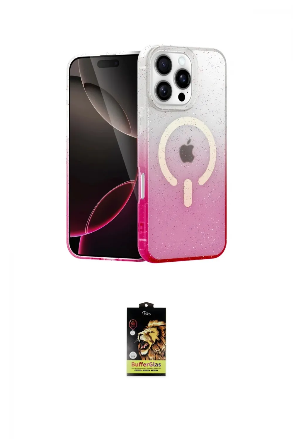 ieg™ iPhone 16 Pro Kılıf Eksen Minimal Özel Seri - Siyah Buffer Cam Ekran Koruyucu