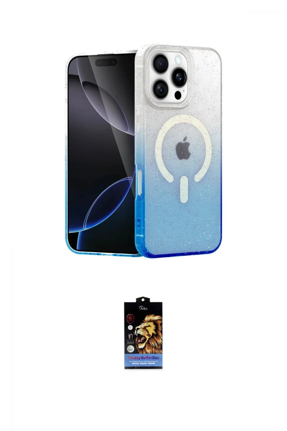 ieg™ iPhone 16 Pro Kılıf Eksen Minimal Özel Seri - Siyah Buffer Hayalet Cam Ekran Koruyucu