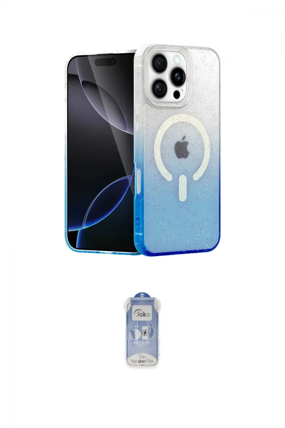 ieg™ iPhone 16 Pro Kılıf Eksen Minimal Özel Seri - Siyah Joko Magic 5D Cam
