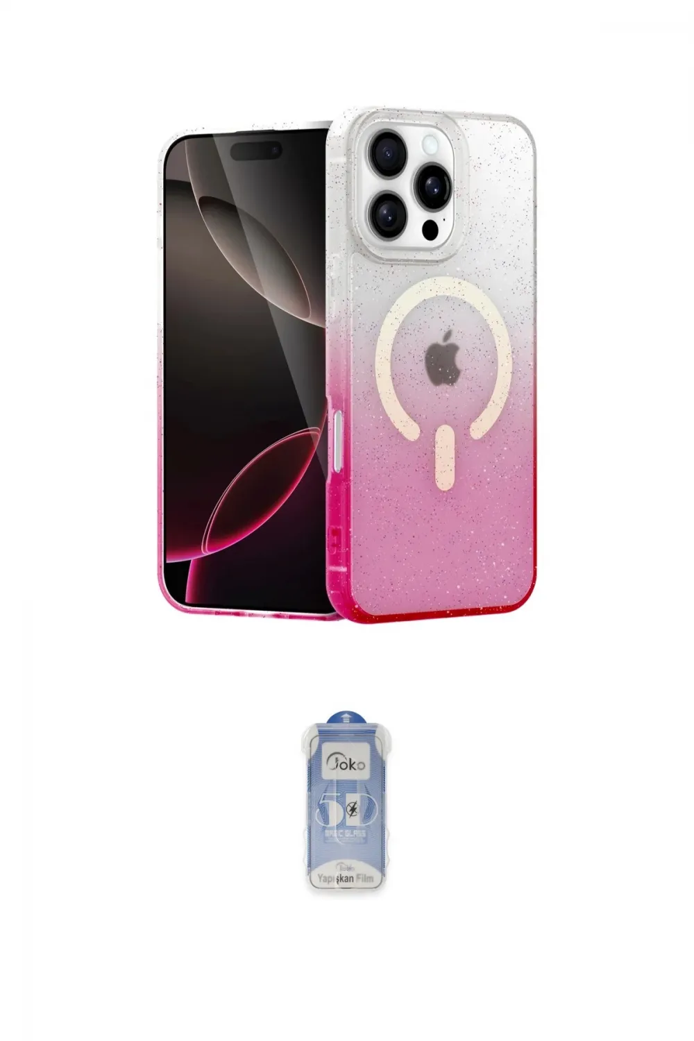 ieg™ iPhone 16 Pro Kılıf Eksen Minimal Özel Seri - Siyah Joko Magic 5D Cam