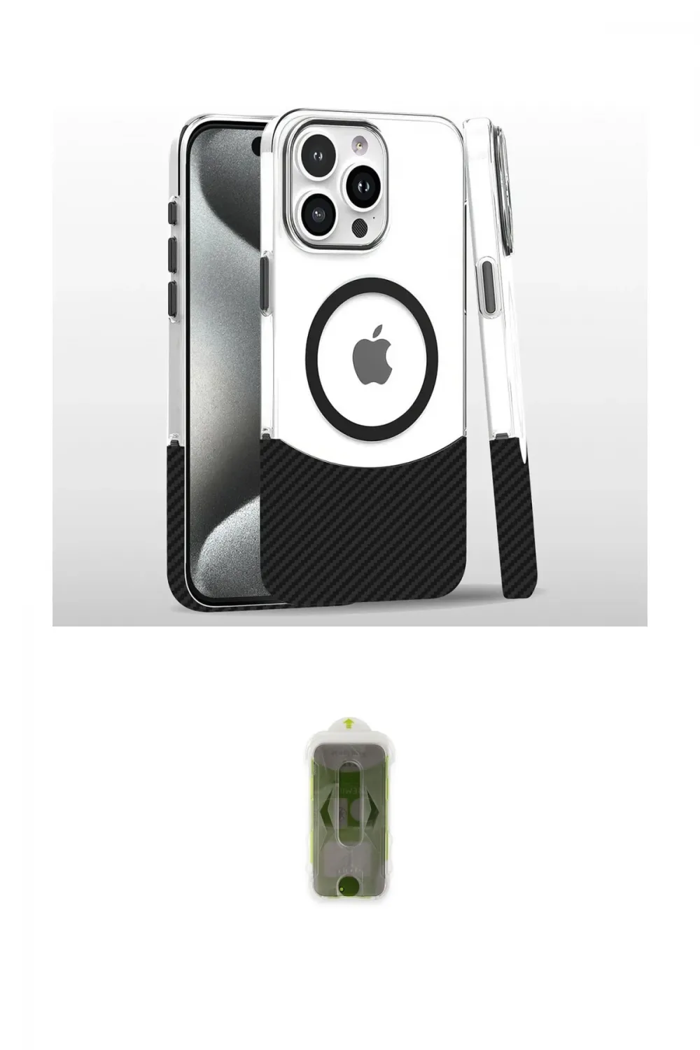 ieg™ iPhone 16 Pro Kılıf İz Asil Prime - Siyah Joko Magic 5D Hayalet Cam