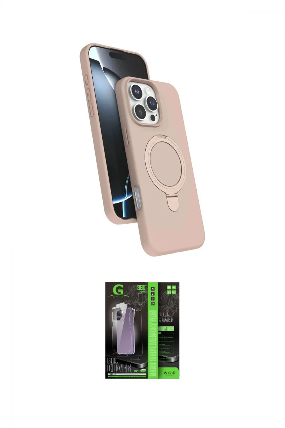 ieg™ iPhone 16 Pro Kılıf İz Işık Koleksiyonu - Şeffaf 360 Full Body Arka Koruyucu