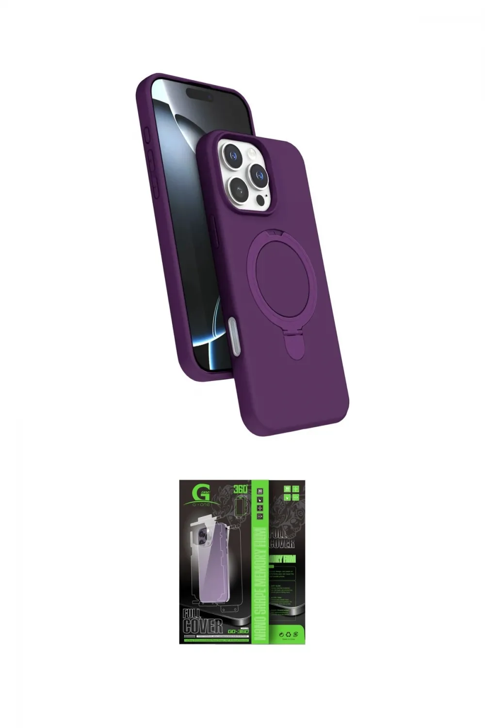 ieg™ iPhone 16 Pro Kılıf İz Işık Koleksiyonu - Şeffaf 360 Full Body Arka Koruyucu