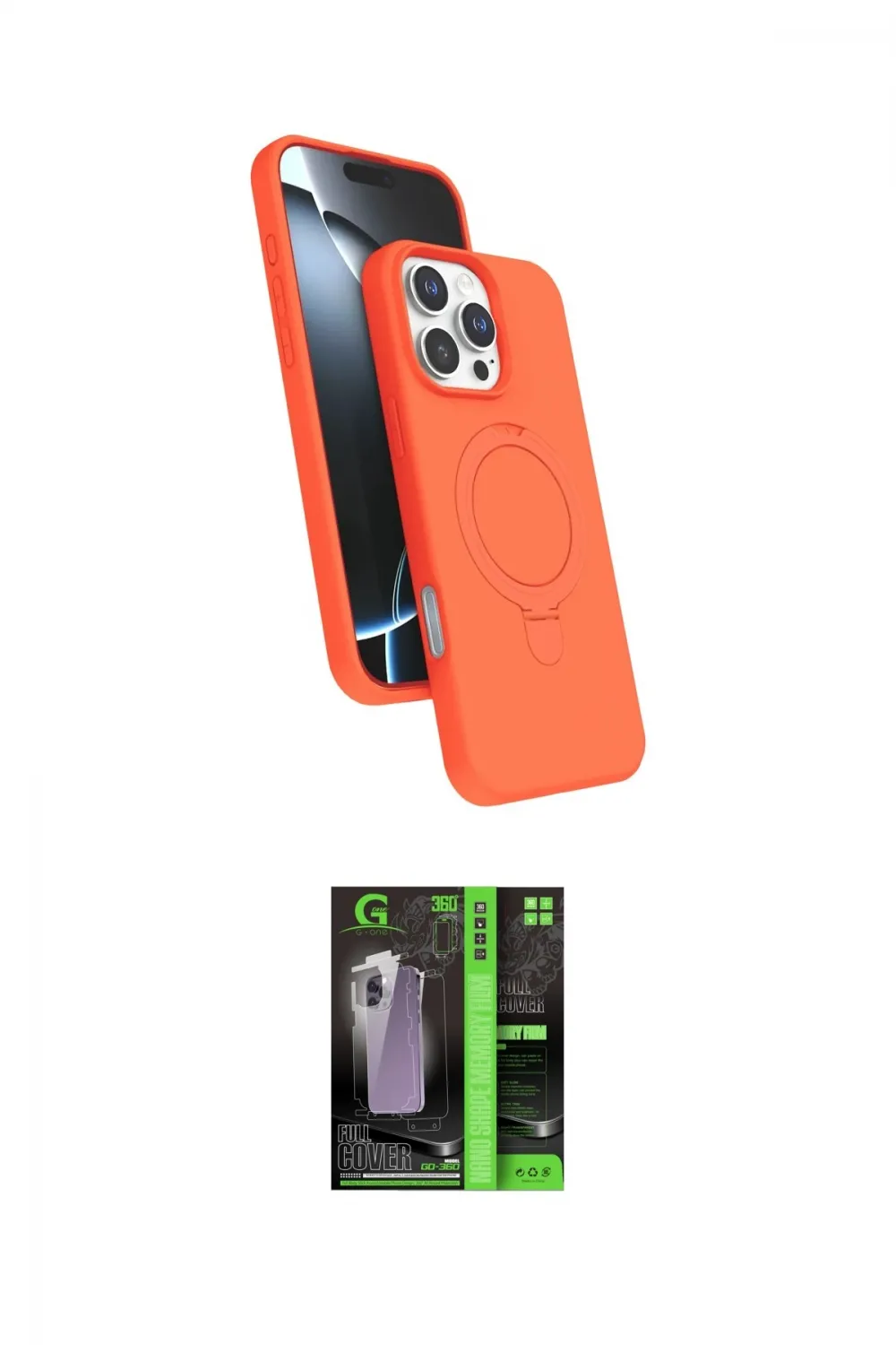 ieg™ iPhone 16 Pro Kılıf İz Işık Koleksiyonu - Şeffaf 360 Full Body Arka Koruyucu