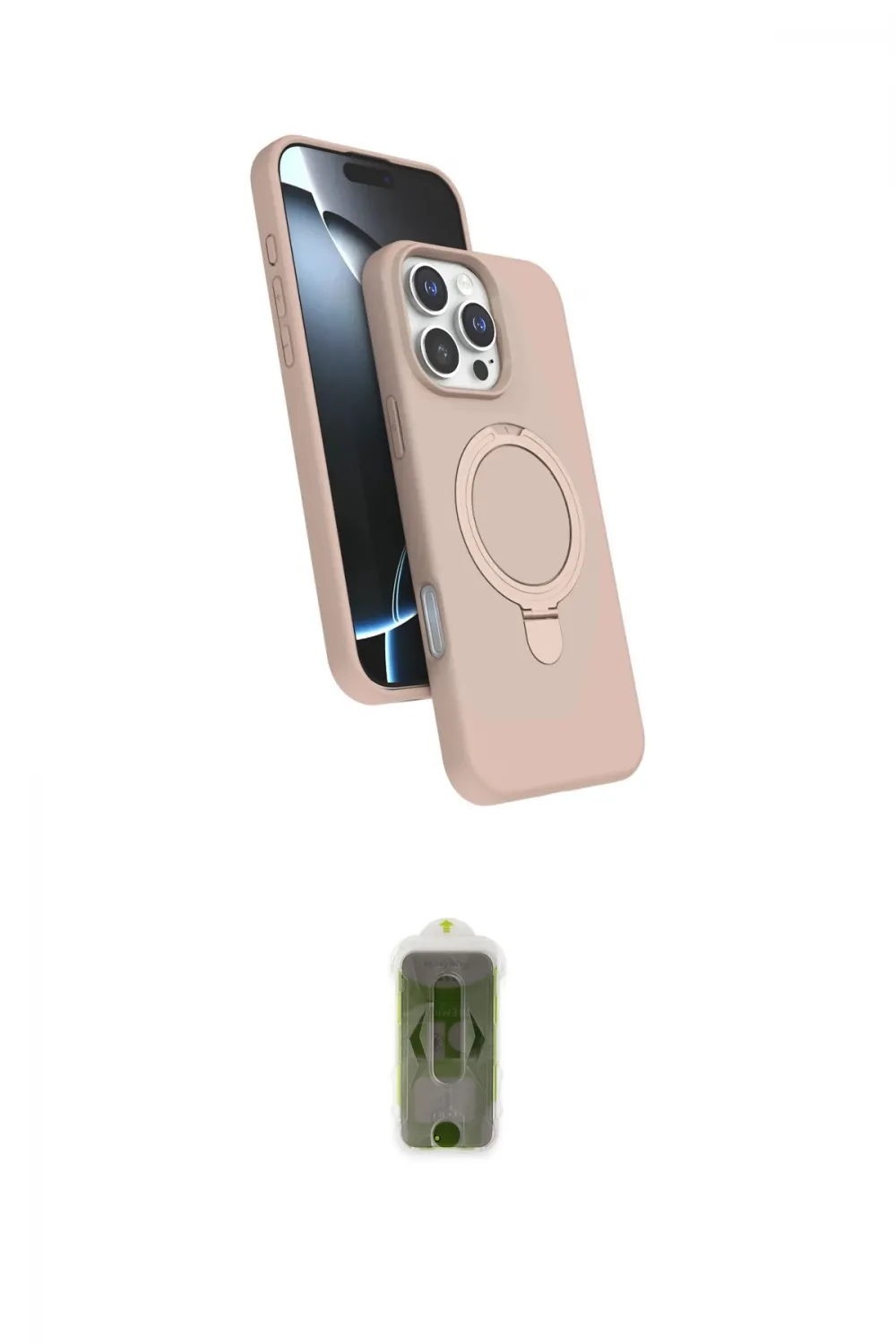 ieg™ iPhone 16 Pro Kılıf İz Işık Koleksiyonu - Siyah Joko Magic 5D Hayalet Cam
