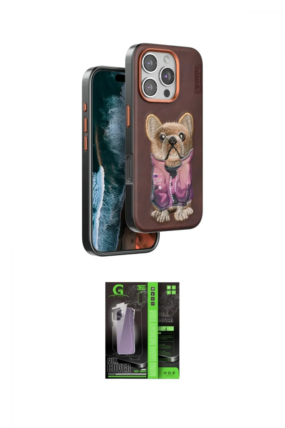 ieg™ iPhone 16 Pro Kılıf İz Minimal Koleksiyonu - Şeffaf 360 Full Body Arka Koruyucu