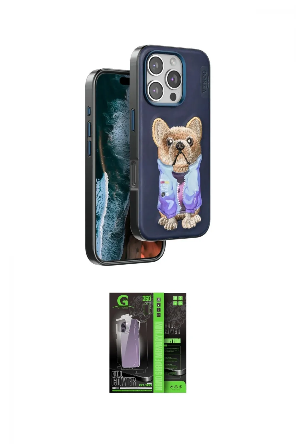 ieg™ iPhone 16 Pro Kılıf İz Minimal Koleksiyonu - Şeffaf 360 Full Body Arka Koruyucu