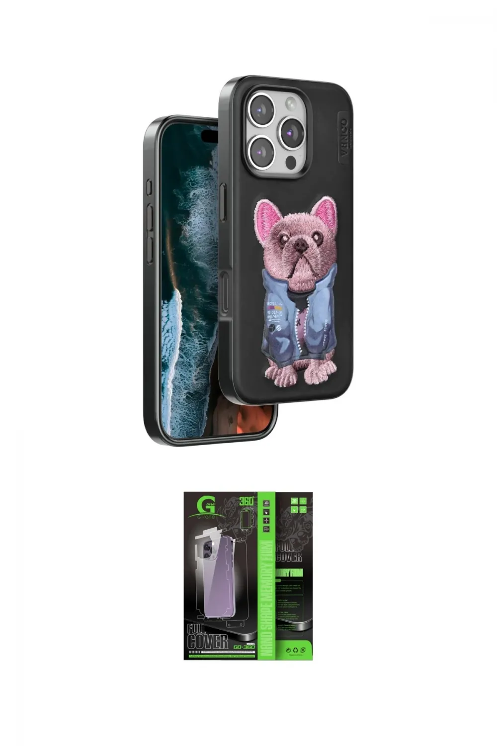 ieg™ iPhone 16 Pro Kılıf İz Minimal Koleksiyonu - Şeffaf 360 Full Body Arka Koruyucu