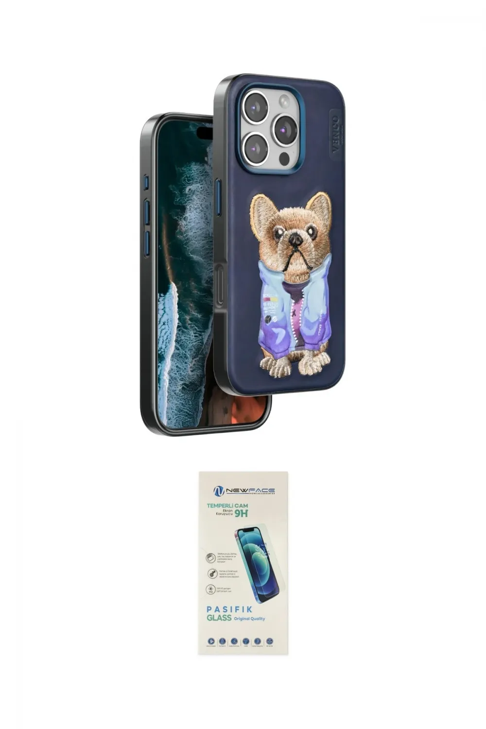 ieg™ iPhone 16 Pro Kılıf İz Minimal Koleksiyonu - Şeffaf Pasifik Cam Ekran Koruyucu