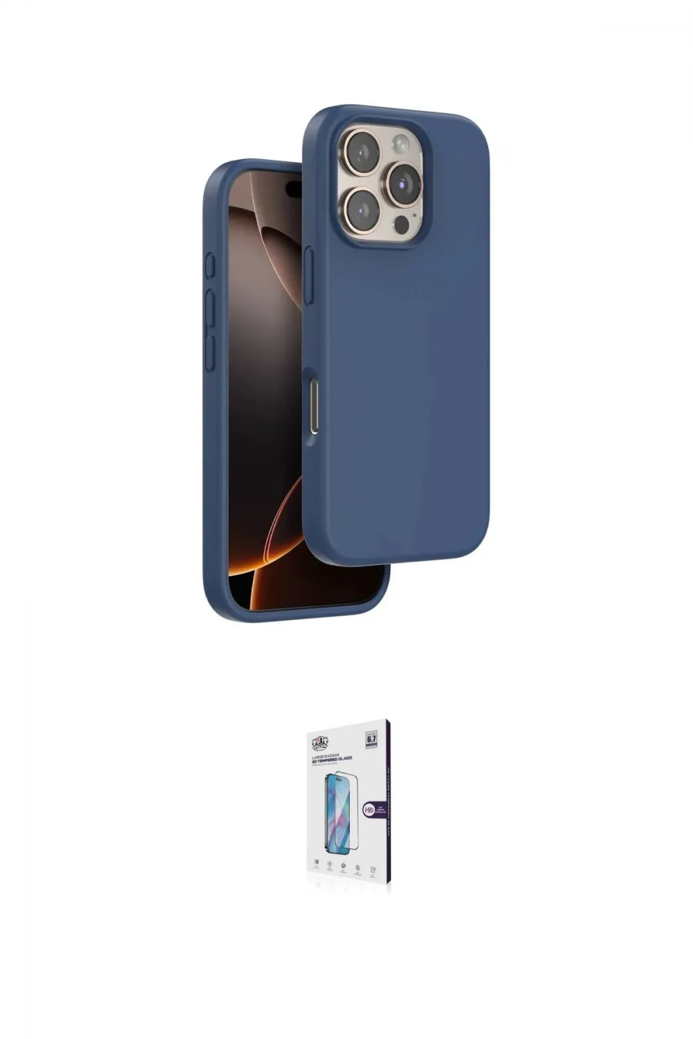 ieg™ iPhone 16 Pro Kılıf Kıvılcım Çizgi Serisi - Siyah Bilvis 0.18mm Plus Cam Ekran Koruyucu
