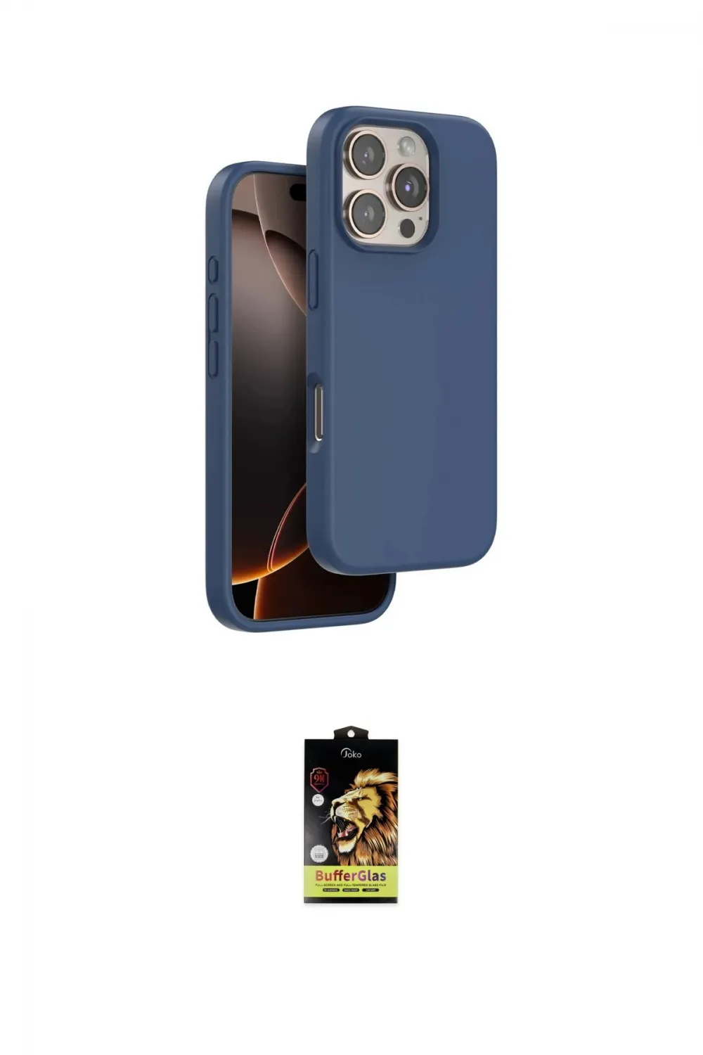 ieg™ iPhone 16 Pro Kılıf Kıvılcım Çizgi Serisi - Siyah Buffer Cam Ekran Koruyucu