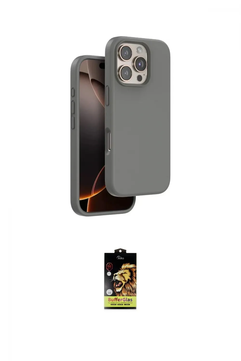 ieg™ iPhone 16 Pro Kılıf Kıvılcım Çizgi Serisi - Siyah Buffer Cam Ekran Koruyucu