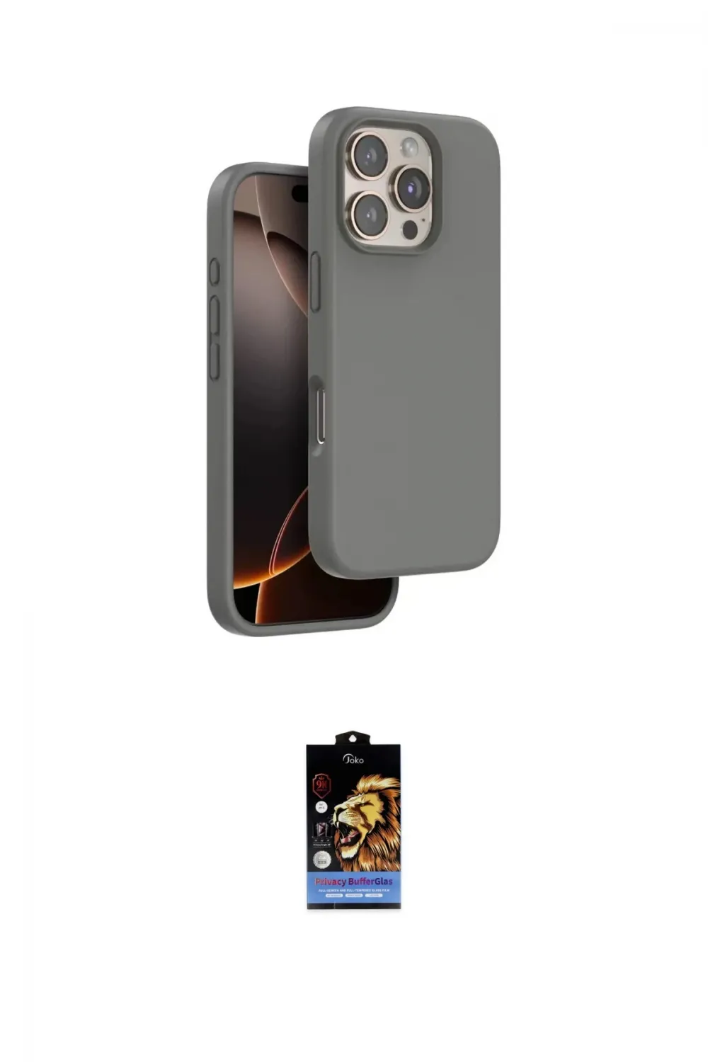 ieg™ iPhone 16 Pro Kılıf Kıvılcım Çizgi Serisi - Siyah Buffer Hayalet Cam Ekran Koruyucu