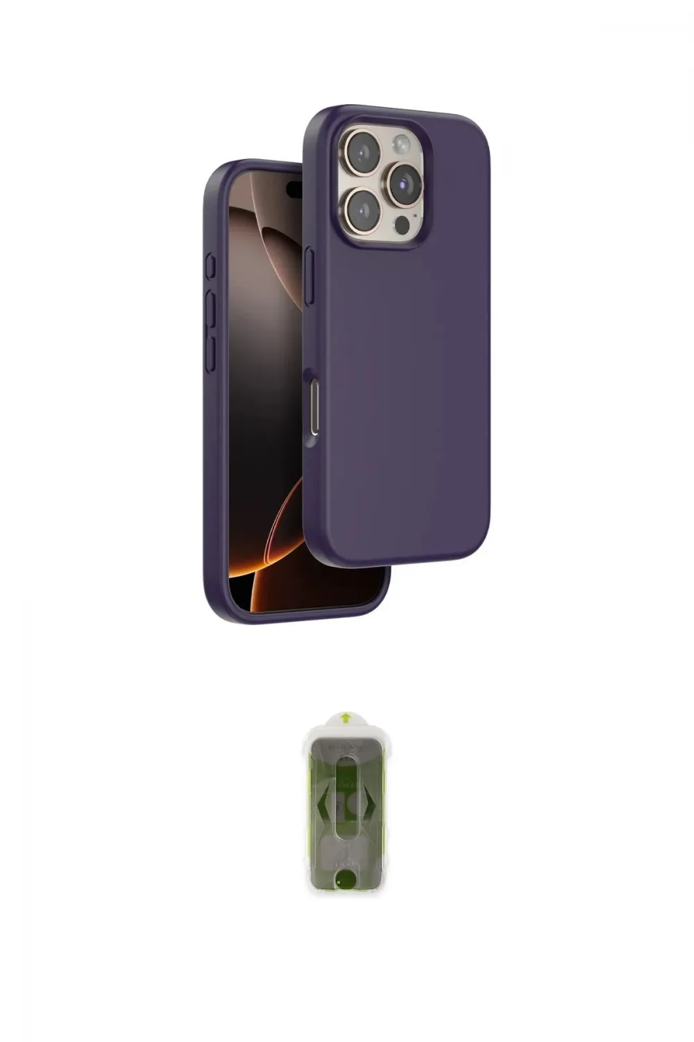 ieg™ iPhone 16 Pro Kılıf Kıvılcım Çizgi Serisi - Siyah Joko Magic 5D Hayalet Cam