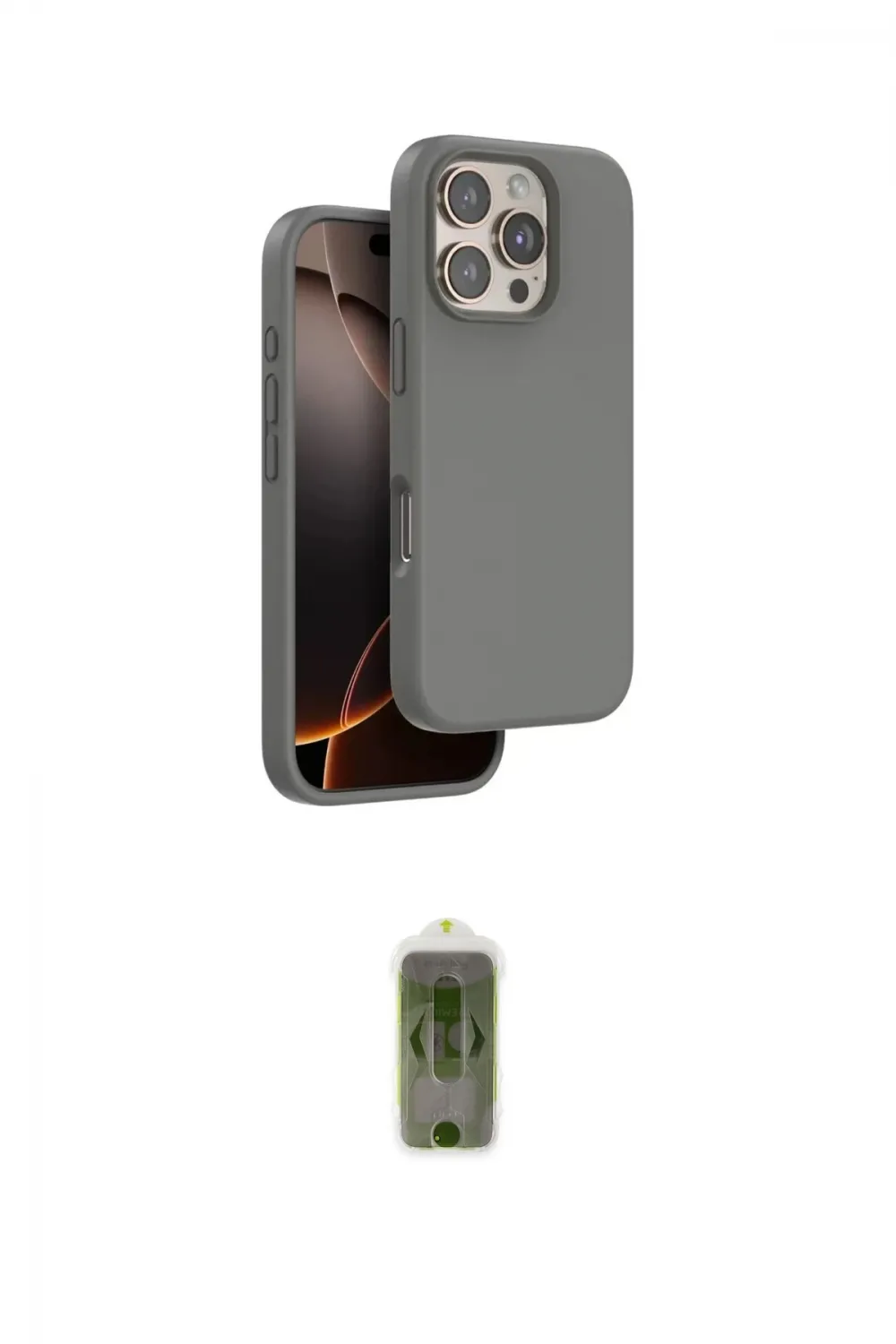 ieg™ iPhone 16 Pro Kılıf Kıvılcım Çizgi Serisi - Siyah Joko Magic 5D Hayalet Cam