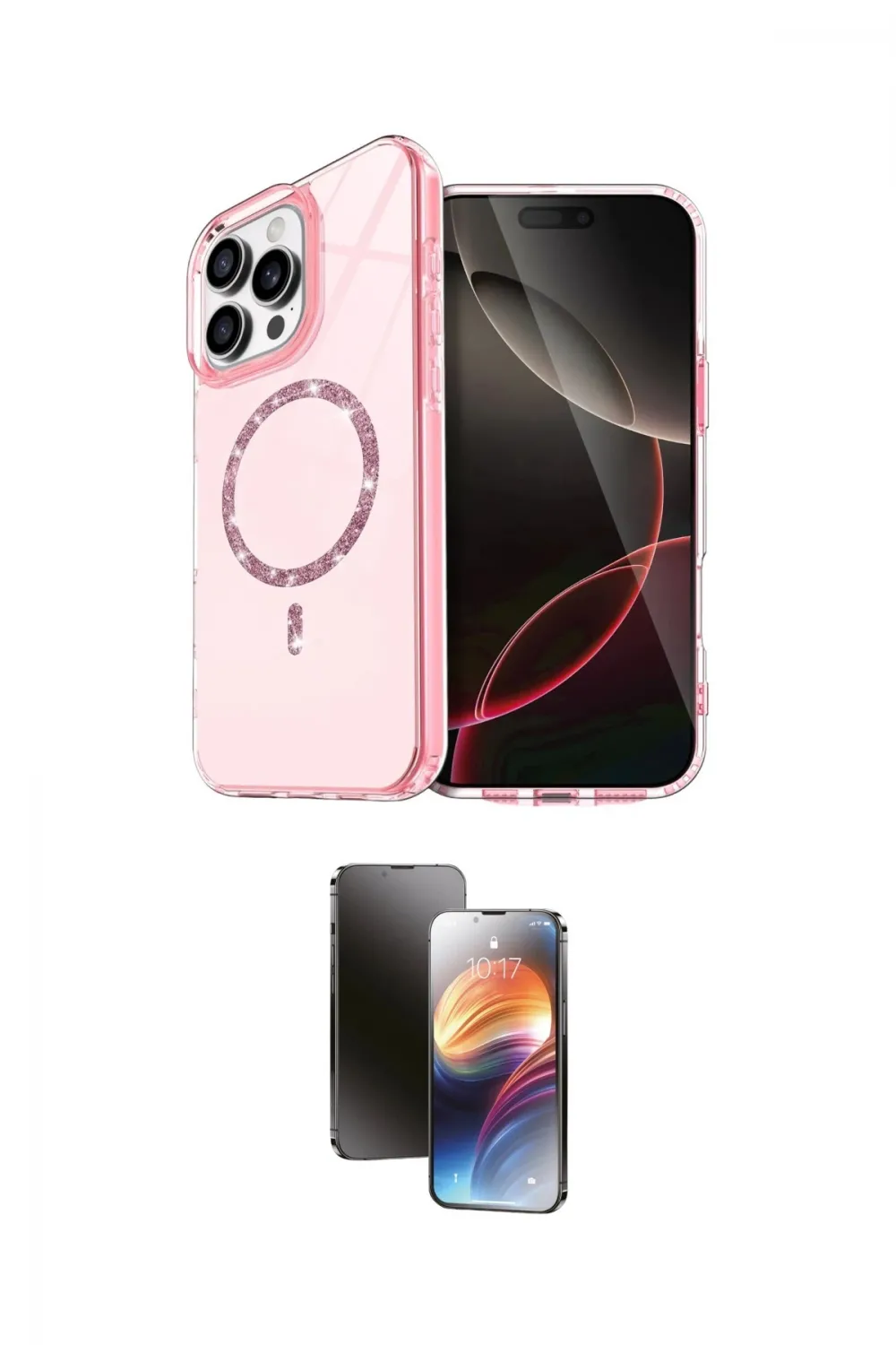 ieg™ iPhone 16 Pro Kılıf Kıvılcım Form Prime - Siyah 3D Antistatik Mat Seramik Nano Ekran Koruyucu