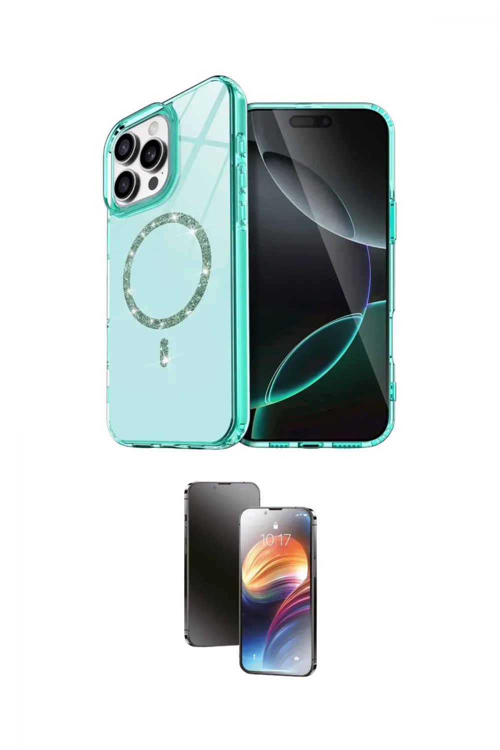 ieg™ iPhone 16 Pro Kılıf Kıvılcım Form Prime - Siyah 3D Antistatik Mat Seramik Nano Ekran Koruyucu
