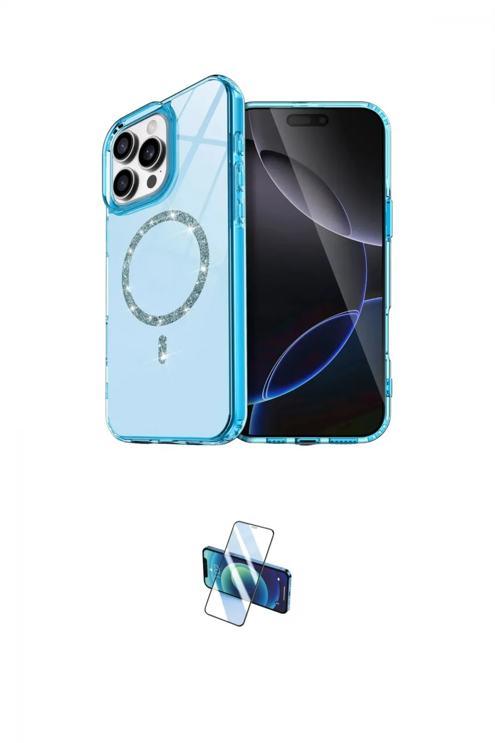 ieg™ iPhone 16 Pro Kılıf Kıvılcım Form Prime - Siyah 3D Antistatik Seramik Nano Ekran Koruyucu