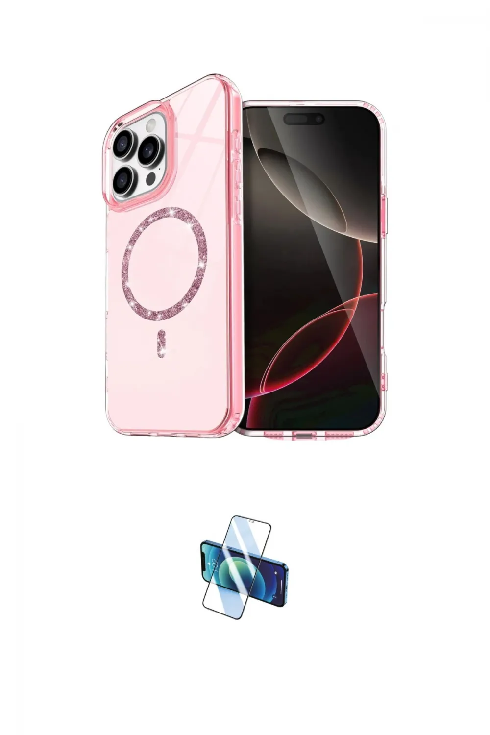 ieg™ iPhone 16 Pro Kılıf Kıvılcım Form Prime - Siyah 3D Antistatik Seramik Nano Ekran Koruyucu