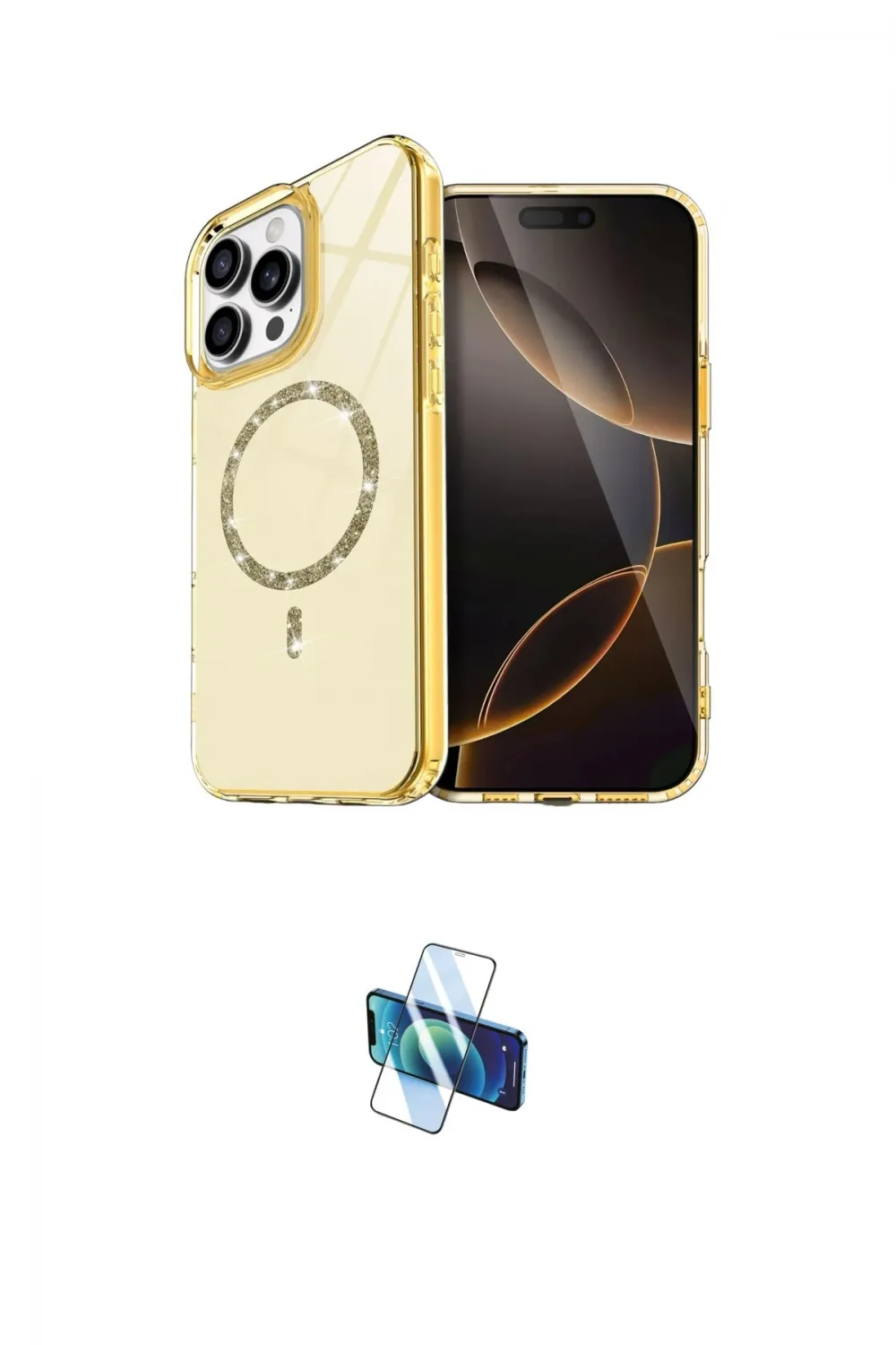 ieg™ iPhone 16 Pro Kılıf Kıvılcım Form Prime - Siyah 3D Antistatik Seramik Nano Ekran Koruyucu