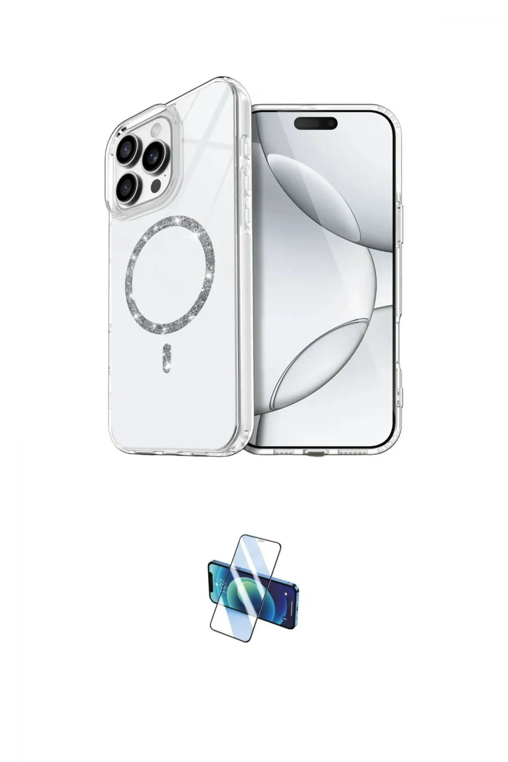 ieg™ iPhone 16 Pro Kılıf Kıvılcım Form Prime - Siyah 3D Antistatik Seramik Nano Ekran Koruyucu