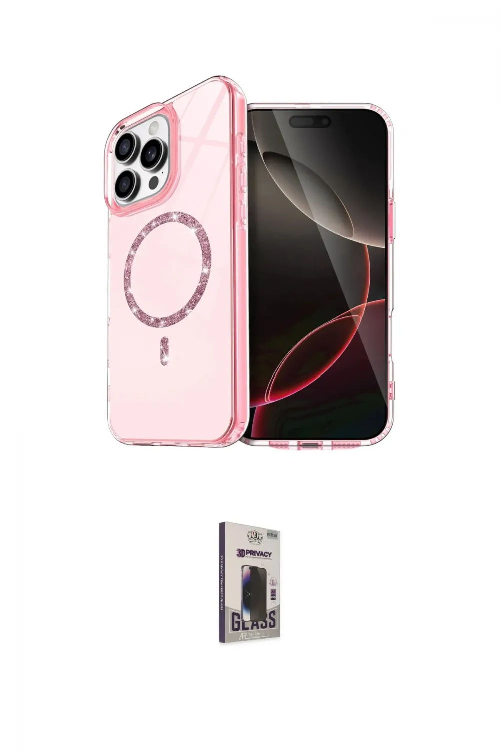 ieg™ iPhone 16 Pro Kılıf Kıvılcım Form Prime - Siyah Bilvis Hayalet Cam Ekran Koruyucu