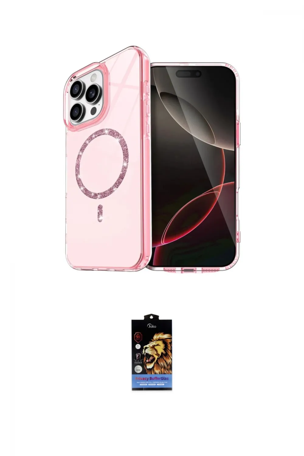 ieg™ iPhone 16 Pro Kılıf Kıvılcım Form Prime - Siyah Buffer Hayalet Cam Ekran Koruyucu