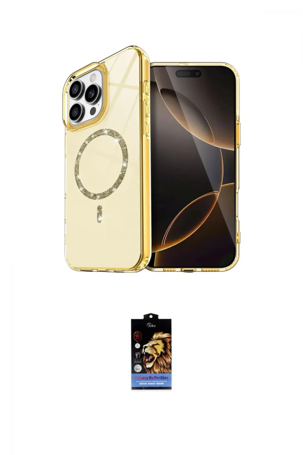 ieg™ iPhone 16 Pro Kılıf Kıvılcım Form Prime - Siyah Buffer Hayalet Cam Ekran Koruyucu