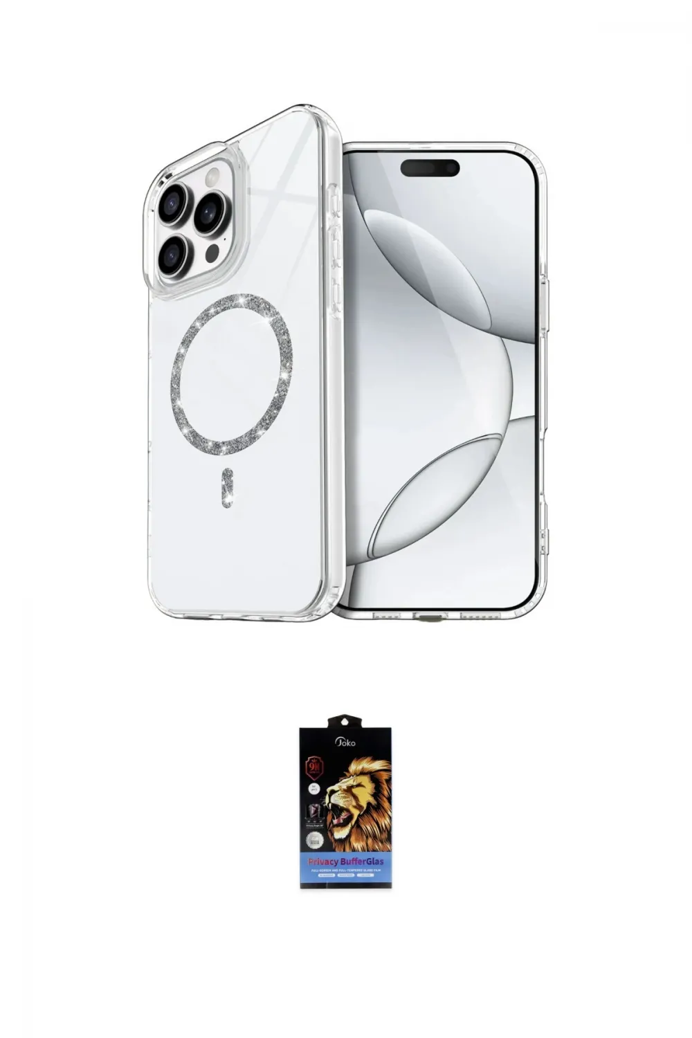 ieg™ iPhone 16 Pro Kılıf Kıvılcım Form Prime - Siyah Buffer Hayalet Cam Ekran Koruyucu