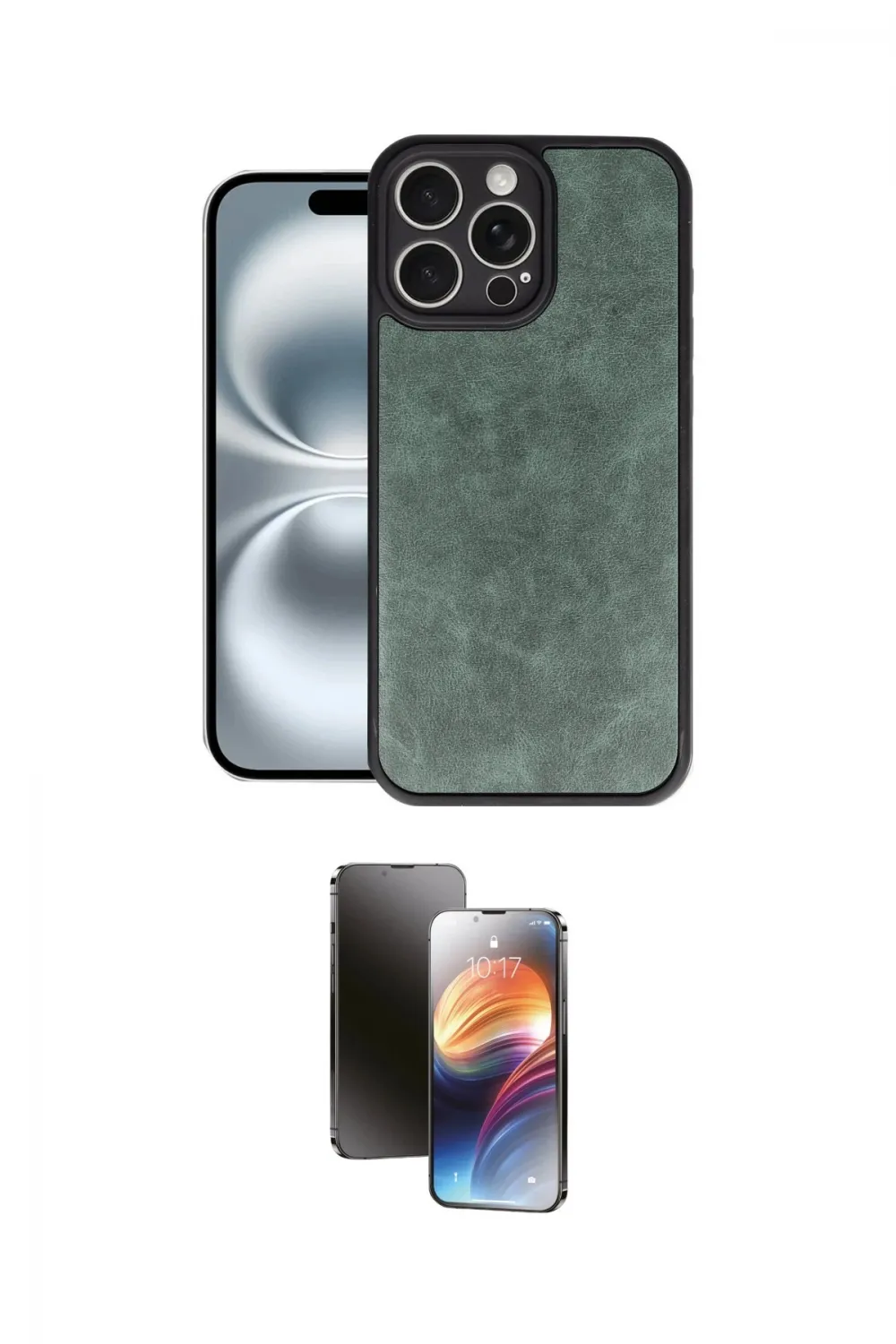 ieg™ iPhone 16 Pro Kılıf Kıvılcım Işık Serisi - Siyah 3D Antistatik Mat Seramik Nano Ekran Koruyucu