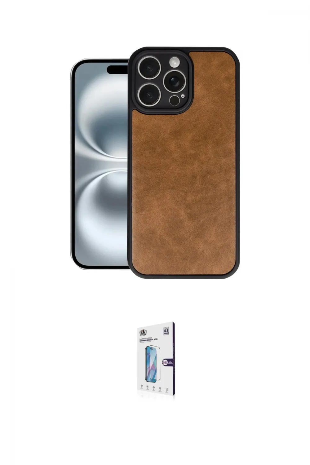 ieg™ iPhone 16 Pro Kılıf Kıvılcım Işık Serisi - Siyah Bilvis 0.18mm Plus Cam Ekran Koruyucu