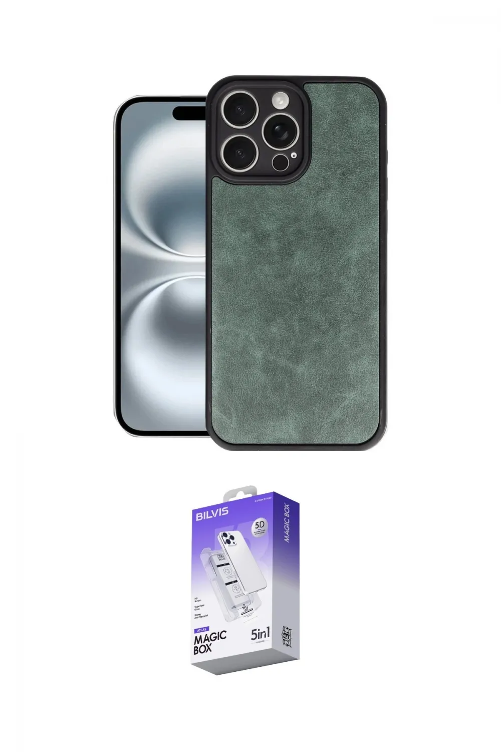 ieg™ iPhone 16 Pro Kılıf Kıvılcım Işık Serisi - Siyah Bilvis 5in1 3D Magic Cam Ekran Koruyucu