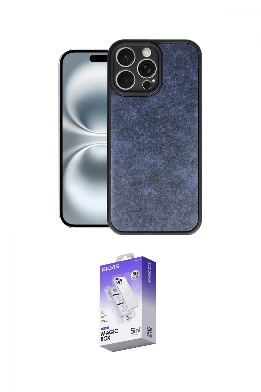 ieg™ iPhone 16 Pro Kılıf Kıvılcım Işık Serisi - Siyah Bilvis 5in1 3D Magic Cam Ekran Koruyucu
