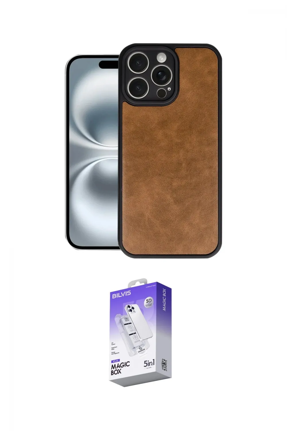 ieg™ iPhone 16 Pro Kılıf Kıvılcım Işık Serisi - Siyah Bilvis 5in1 3D Magic Cam Ekran Koruyucu