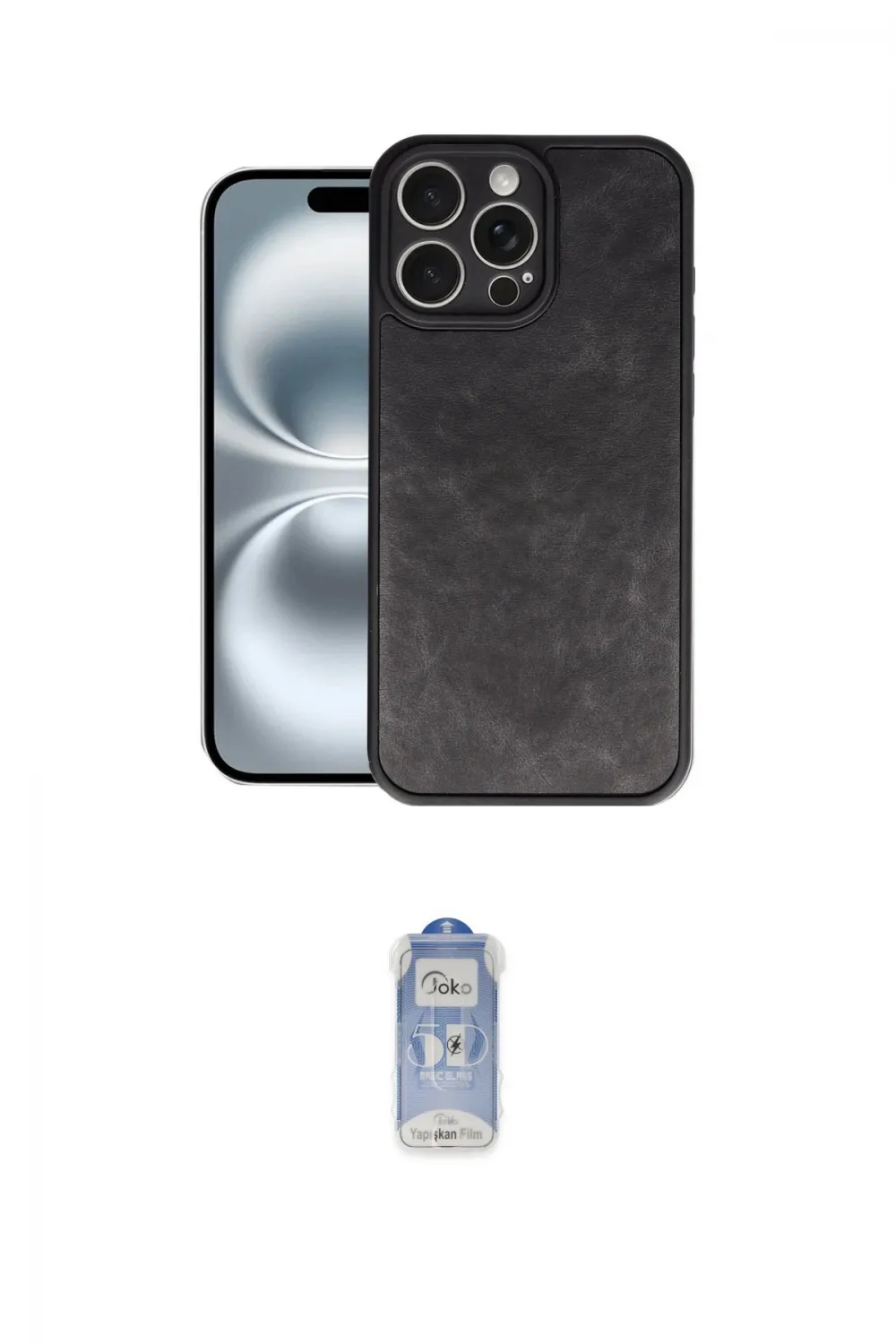 ieg™ iPhone 16 Pro Kılıf Kıvılcım Işık Serisi - Siyah Joko Magic 5D Cam