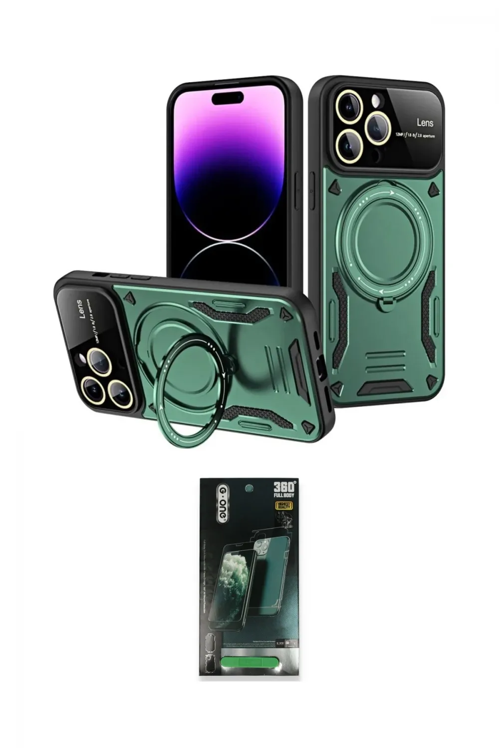 ieg™ iPhone 16 Pro Kılıf Kıvılcım Modern Serisi - Siyah 360 Mat Full Body Arka Koruyucu
