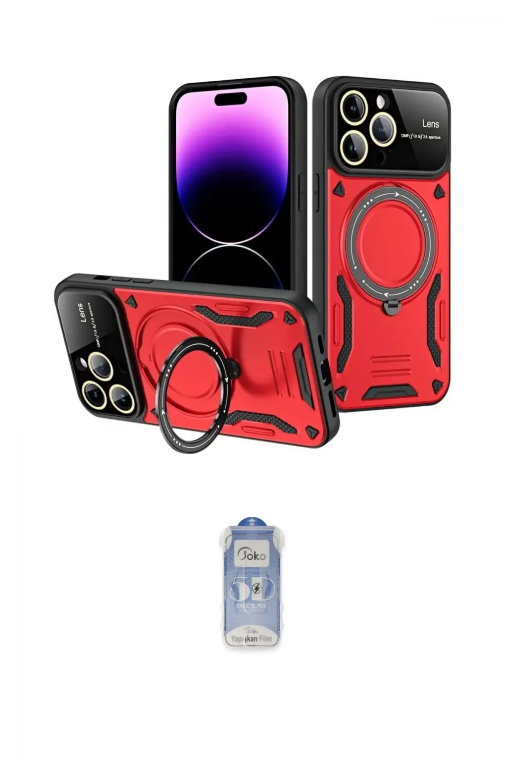 ieg™ iPhone 16 Pro Kılıf Kıvılcım Modern Serisi - Siyah Joko Magic 5D Cam