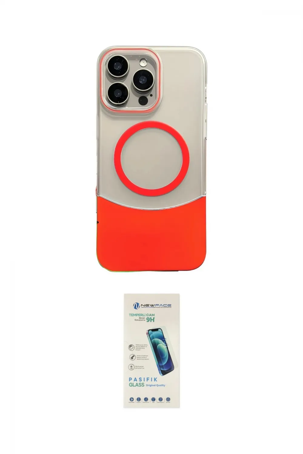ieg™ iPhone 16 Pro Kılıf Kozmos Form Özel Seri - Şeffaf Pasifik Cam Ekran Koruyucu