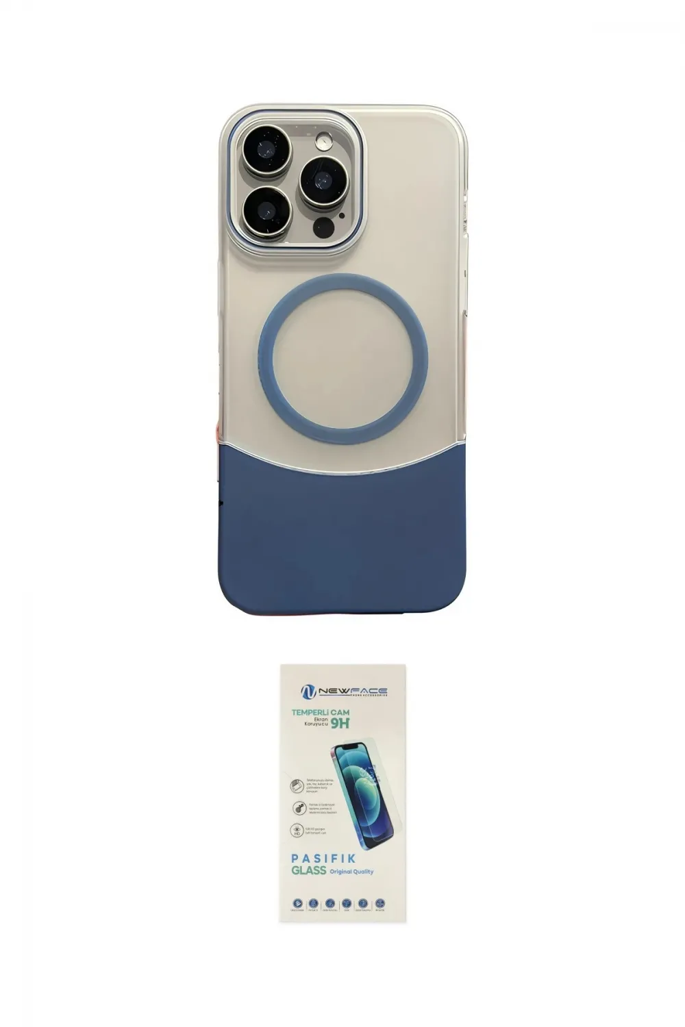 ieg™ iPhone 16 Pro Kılıf Kozmos Form Özel Seri - Şeffaf Pasifik Cam Ekran Koruyucu