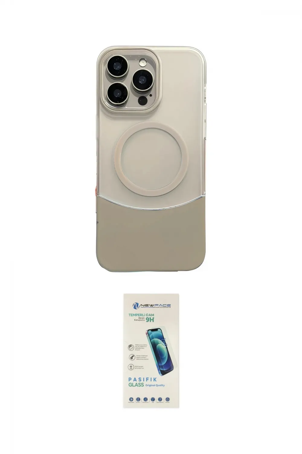 ieg™ iPhone 16 Pro Kılıf Kozmos Form Özel Seri - Şeffaf Pasifik Cam Ekran Koruyucu