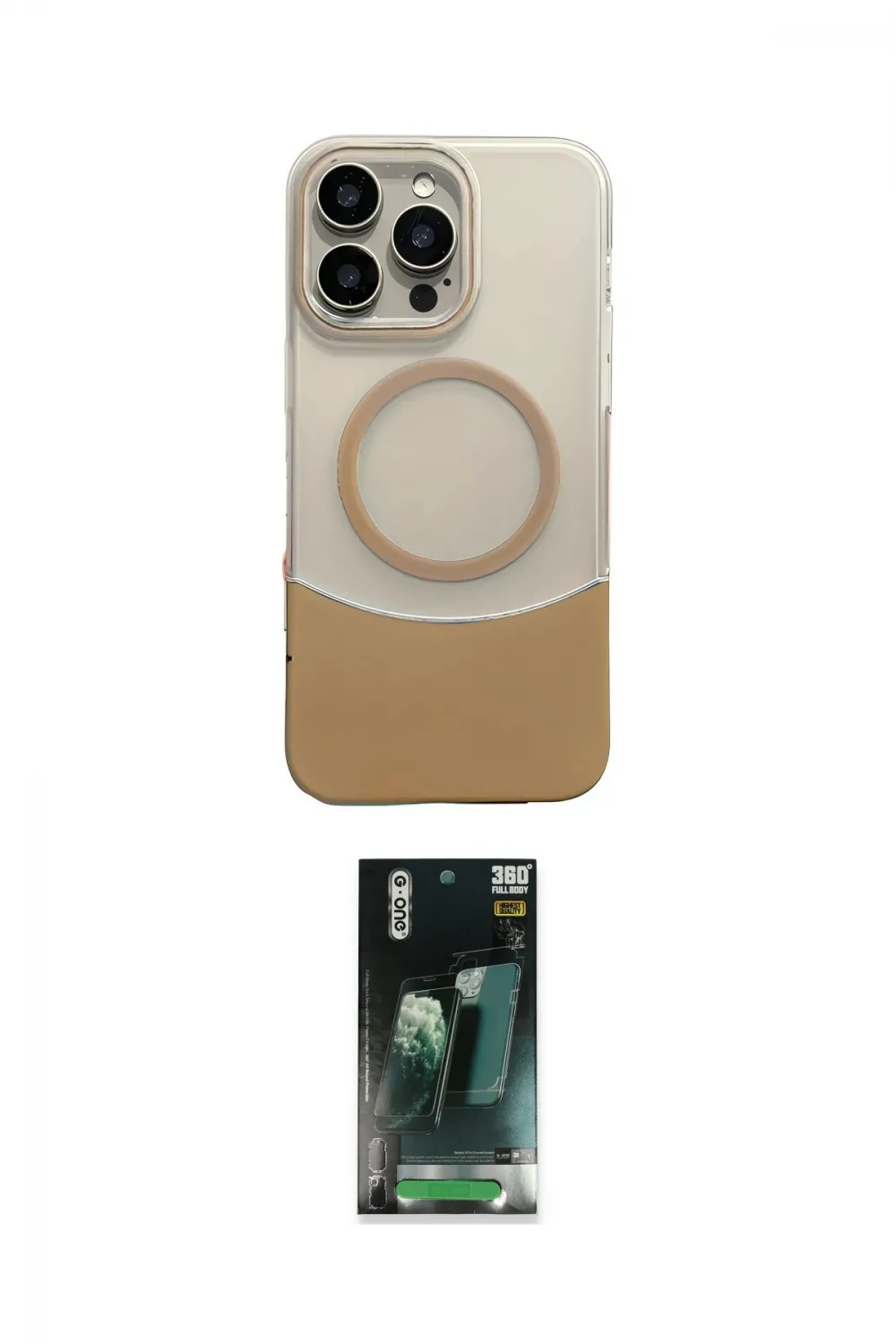 ieg™ iPhone 16 Pro Kılıf Kozmos Form Özel Seri - Siyah 360 Mat Full Body Arka Koruyucu